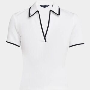 Veronica Beard Kearney Tee with contrast piping